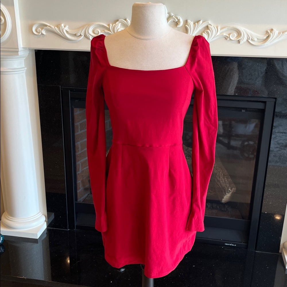 Red Mini Dress Long Sleeve